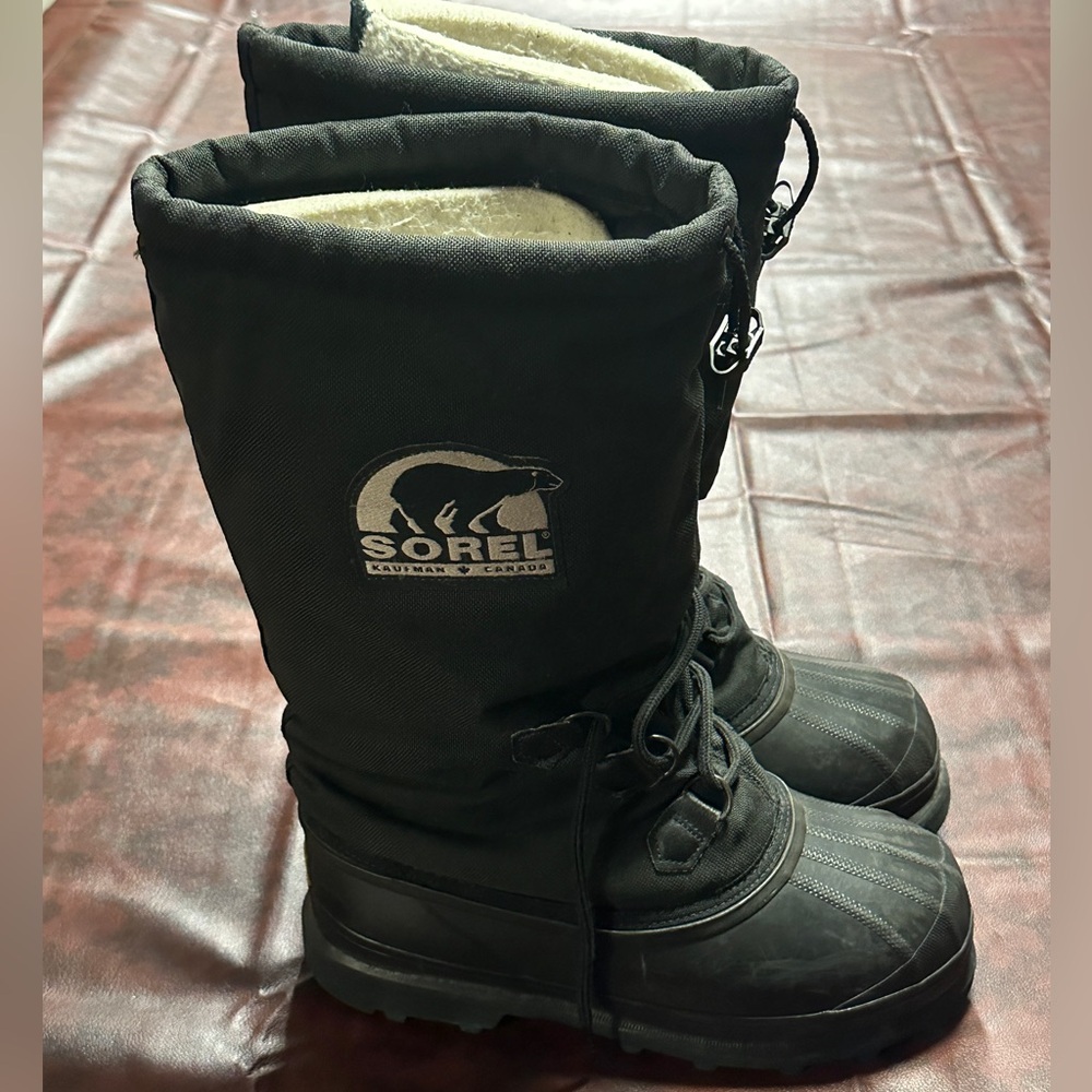 Sorel Winter Boots Men's Size 7 With Insulated Liner, Black NEW